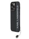 Karl Lagerfeld Karl Lagerfeld PU Saffiano Rhinestone Charm zadný kryt pre iPhone 14 Pro Max čierny