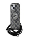 Karl Lagerfeld Karl Lagerfeld IML Monogram Crossbody K&CH Heads MagSafe zadný kryt pre iPhone 15 čierny