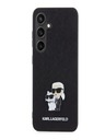 Karl Lagerfeld PU Saffiano Karl and Choupette kovový zadný kryt pre Samsung Galaxy S24 čierny Karl Lagerfeld