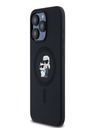Karl Lagerfeld Tekutý silikón Karl a Choupette Magsafe zadný kryt pre iPhone 15 Pro Max čierny Karl Lagerfeld