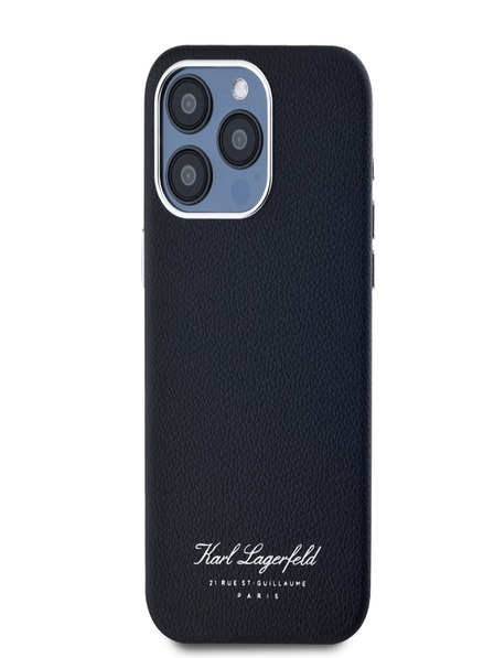 Karl Lagerfeld Grained PU Hotel RSG zadný kryt pre iPhone 15 Pro Max Black Karl Lagerfeld