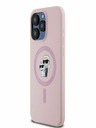 Karl Lagerfeld Tekutý silikónový zadný kryt Karl and Choupette Magsafe pre iPhone 15 Pro Max Pink Karl Lagerfeld
