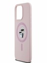 Karl Lagerfeld Tekutý silikónový zadný kryt Karl and Choupette Magsafe pre iPhone 15 Pro Max Pink Karl Lagerfeld