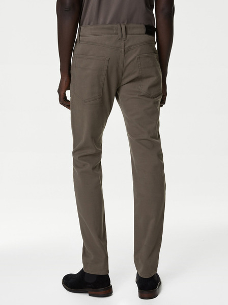 Marks & Spencer Hnedé pánske nohavice slim fit Marks & Spencer