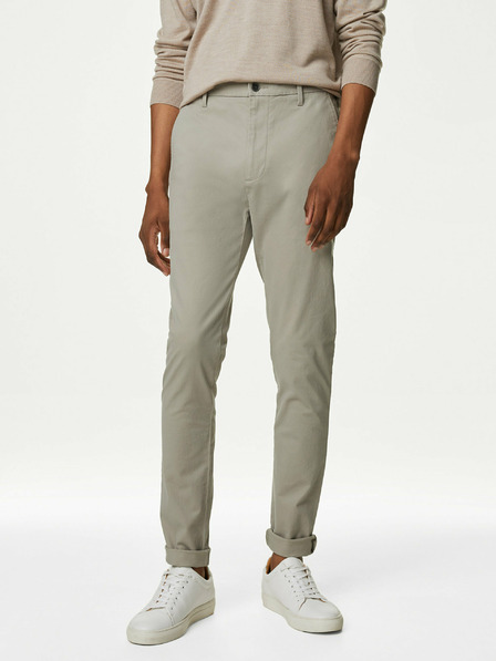 Marks & Spencer Svetlošedé pánske chino nohavice Marks & Spencer
