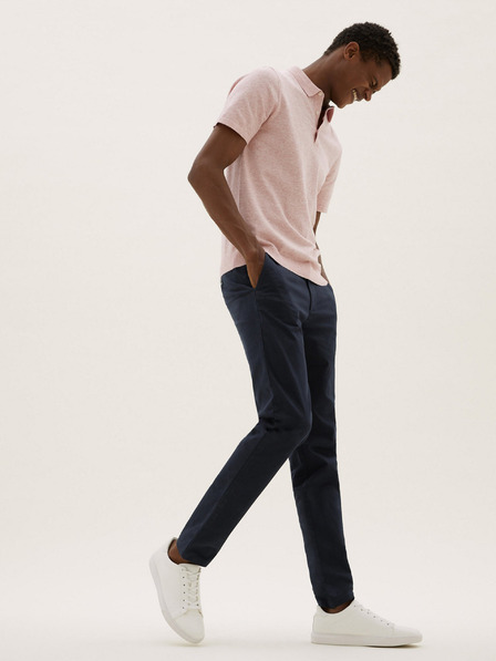 Marks & Spencer Tmavomodré pánske chino nohavice Marks & Spencer
