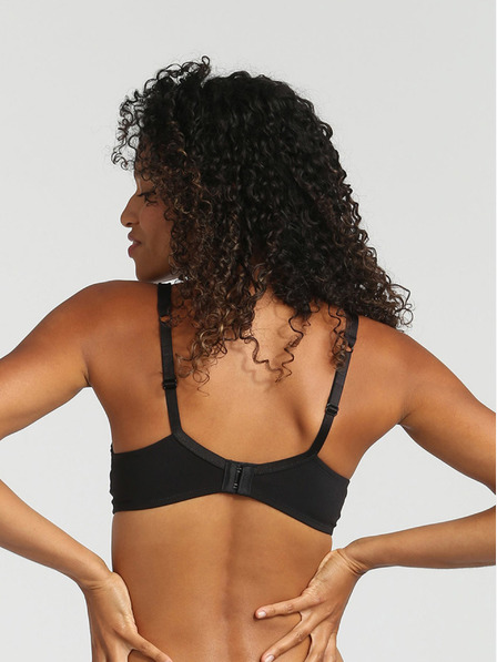 DIM Čierna dámska podprsenka Dim WIREFREE STRAPLESS BRA