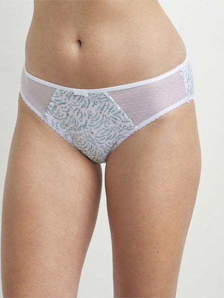 DIM Modro-biele dámske vzorované nohavičky Dim GENEROUS COTTON BIO SLIP