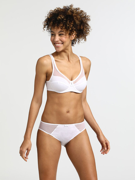 DIM Biele dámske nohavičky Dim GENEROUS COTTON BIO SLIP