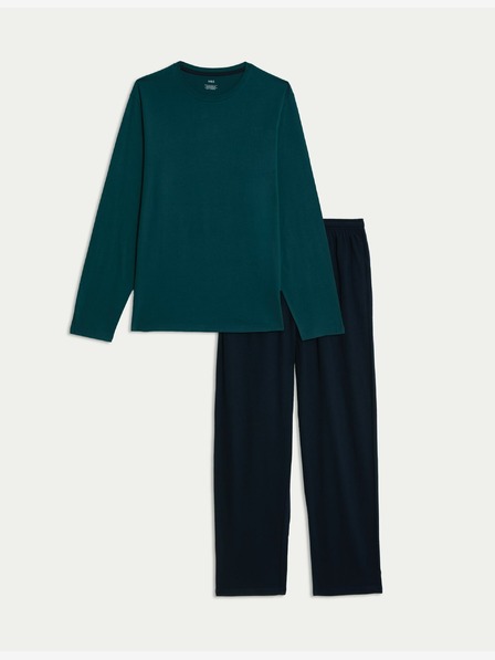 Marks & Spencer Pyžamová súprava z čistej bavlny Marks & Spencer zelená