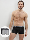 DIM Sada dvoch pánskych boxeriek v sivej a čiernej farbe Dim COTTON 3D FLEX AIR BOXER