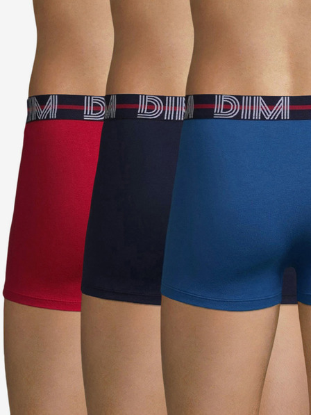 DIM Súprava troch pánskych boxeriek v červenej a modrej farbe Dim POWERFUL BOXERS