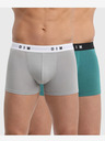 DIM Súprava dvoch pánskych boxeriek v sivej a zelenej farbe Dim BOXER ORIGINAL 2x