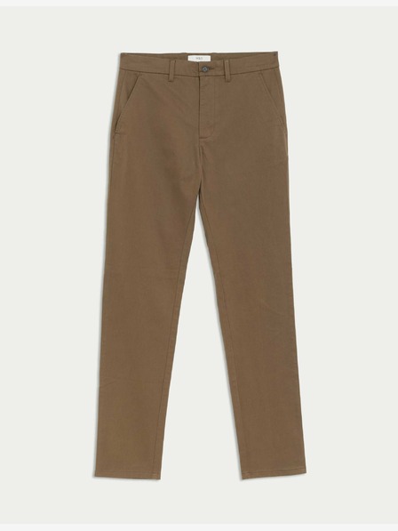 Marks & Spencer Strečové chino nohavice slim fit Marks & Spencer hnedé