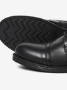 Jack & Jones Čierne pánske kožené zimné členkové topánky Jack & Jones Shaun