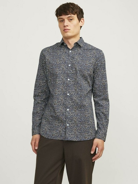 Jack & Jones Tmavomodrá pánska košeľa Jack & Jones Blackpool so vzorom