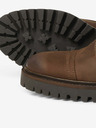 Jack & Jones Tmavohnedé pánske kožené členkové topánky Jack & Jones Wenzo
