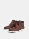 Jack & Jones Hnedé pánske kožené členkové topánky Jack & Jones Tubar