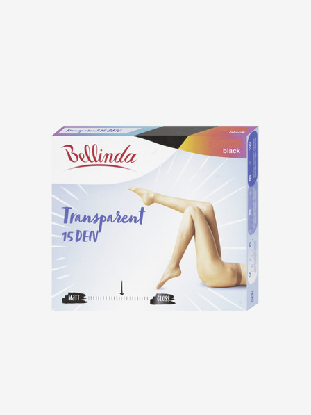 Bellinda Čierne dámske priehľadné pančuchy Bellinda 15 DEN