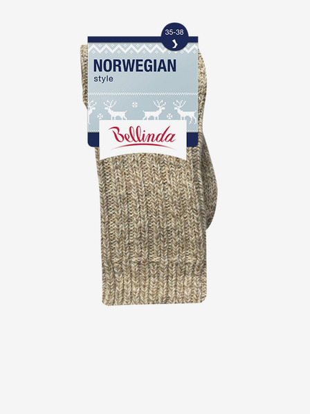 Bellinda Béžové unisex zimné ponožky Bellinda NORWEGIAN STYLE SOCKS