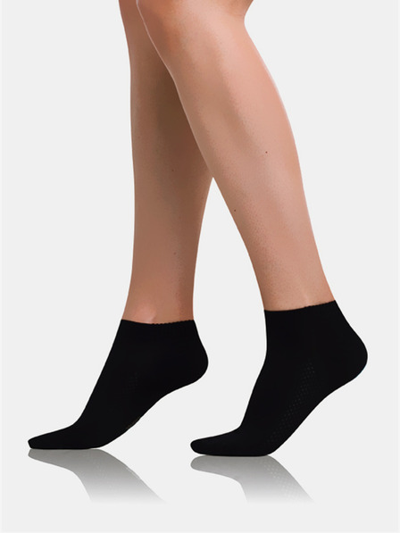 Bellinda Čierne dámske členkové ponožky Bellinda BAMBUS AIR LADIES IN-SHOE SOCKS