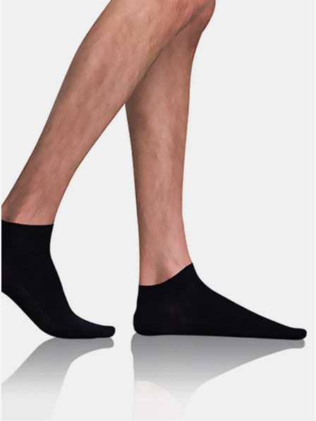 Bellinda Čierne pánske ponožky Bellinda BAMBUS AIR IN-SHOE SOCKS