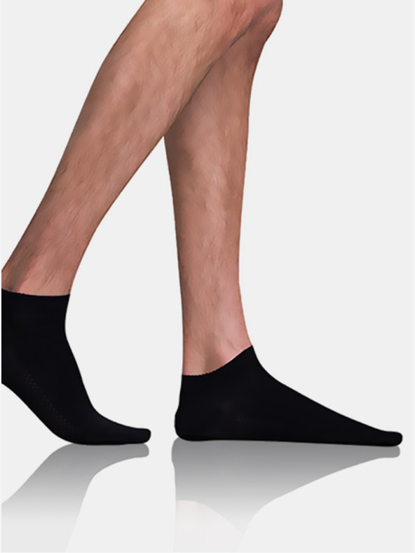 Bellinda Čierne pánske ponožky Bellinda BAMBUS AIR IN-SHOE SOCKS