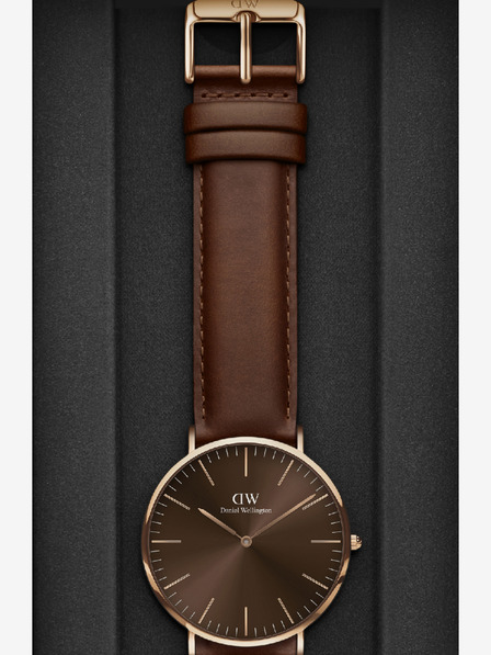Daniel Wellington Tmavohnedé pánske hodinky Daniel Wellington Classic