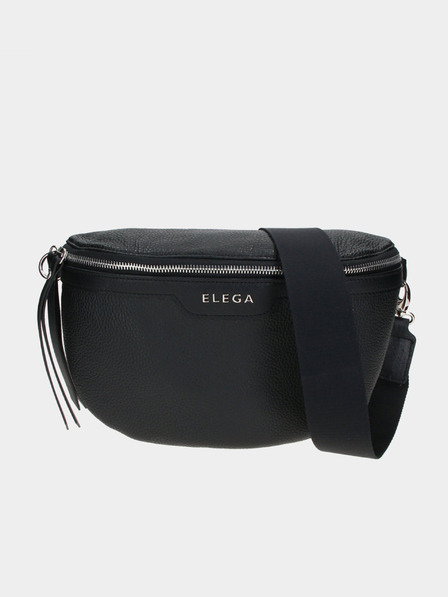 Elega Čierna dámska kožená crossbody kabelka ELEGA Festy