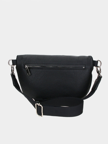 Elega Čierna dámska kožená crossbody kabelka ELEGA Festy