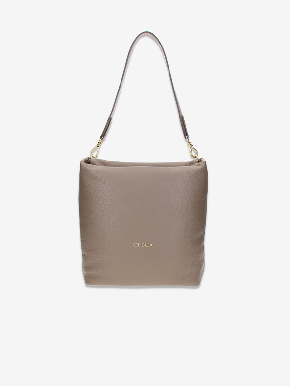 Elega Béžová dámska kožená kabelka Crossbody Elega Fluffy