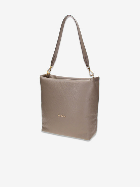 Elega Béžová dámska kožená kabelka Crossbody Elega Fluffy