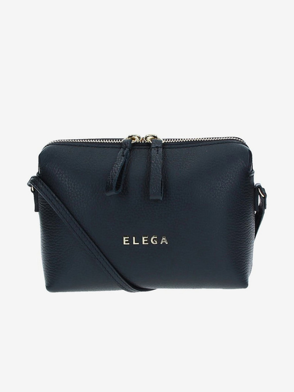 Elega Čierna dámska kožená crossbody kabelka ELEGA Hillary