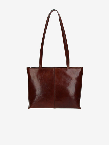 Elega Tmavohnedá dámska kožená crossbody kabelka ELEGA Melanie