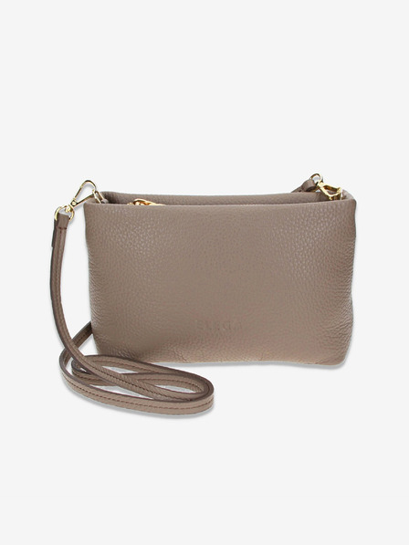 Elega Béžová dámska kožená crossbody kabelka Elega Fluffy