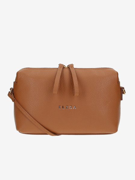 Elega Hnedá dámska kožená crossbody kabelka ELEGA Hill