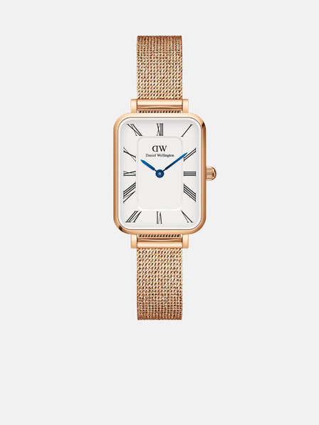 Daniel Wellington Ružovo-zlaté dámske hodinky Daniel Wellington zo sieťoviny Quadro Melrose