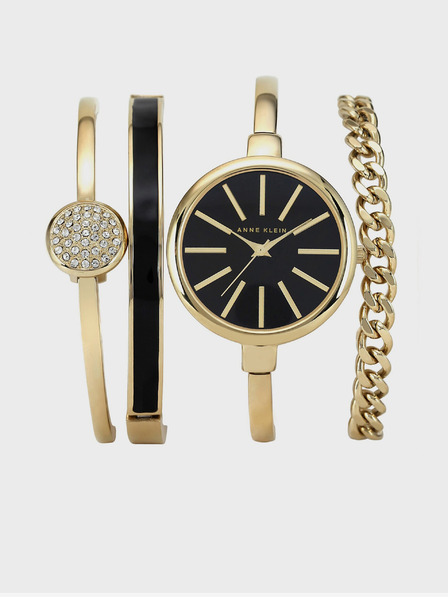 Anne Klein Dámska súprava zlatých hodiniek a náramkov Anne Klein