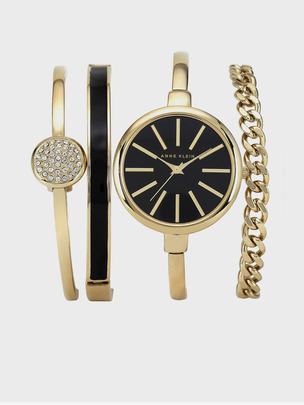 Anne Klein Dámska súprava zlatých hodiniek a náramkov Anne Klein