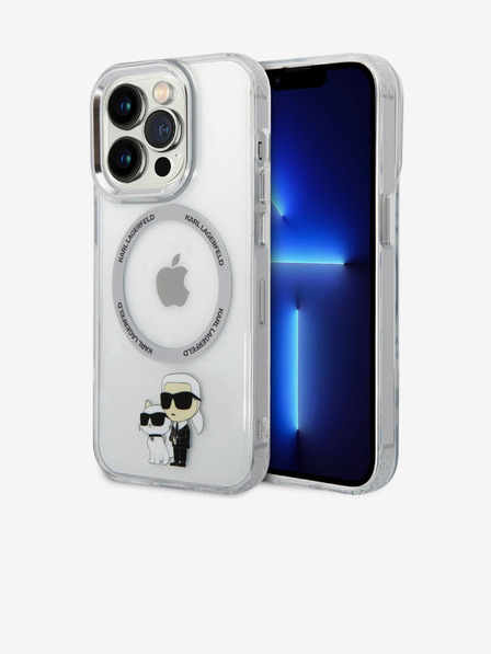 Karl Lagerfeld Karl Lagerfeld IML Karl and Choupette NFT MagSafe Zadný kryt pre iPhone 15 Pro Max Transparent