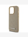 Karl Lagerfeld PU kožený zadný kryt Monogram Metal Logo Magsafe pre iPhone 15 Pro Max Beige Karl Lagerfeld