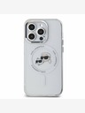 Karl Lagerfeld Karl Lagerfeld IML K&CH Heads Metal Frame MagSafe zadný kryt pre iPhone 15 Pro Max Transparent