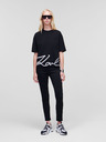 Karl Lagerfeld Čierne dámske tričko KARL LAGERFELD Karl Signature