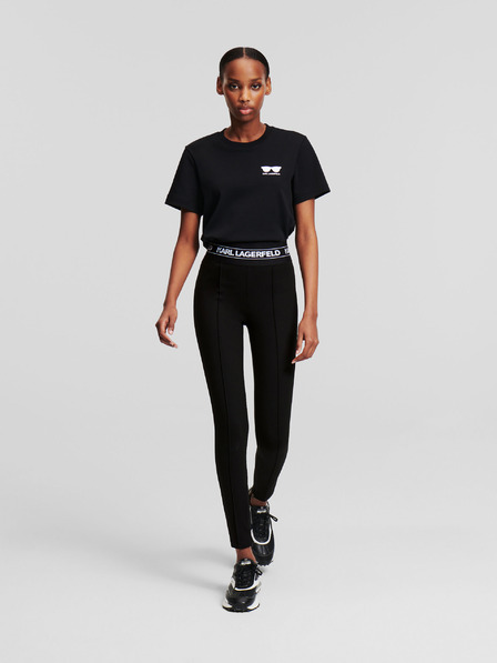 Karl Lagerfeld Čierne dámske legíny KARL LAGERFELD Logo