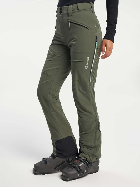 Tenson Dámske nohavice TENSON Touring Softshell Pant W tmavá khaki
