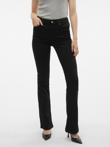 Vero Moda Čierne dámske džínsy rozšíreného strihu Vero Moda Flash