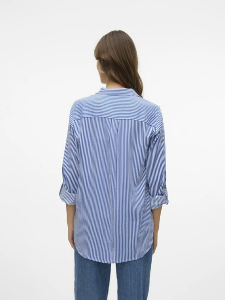 Vero Moda Bielo-modré dámske pruhované tričko Vero Moda Bumpy