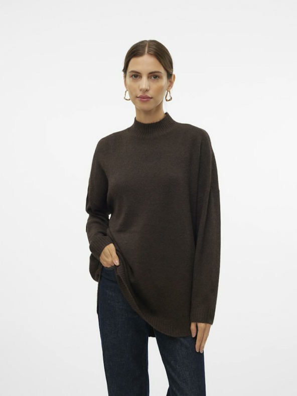 Vero Moda Hnedý dámsky sveter Vero Moda Plaza