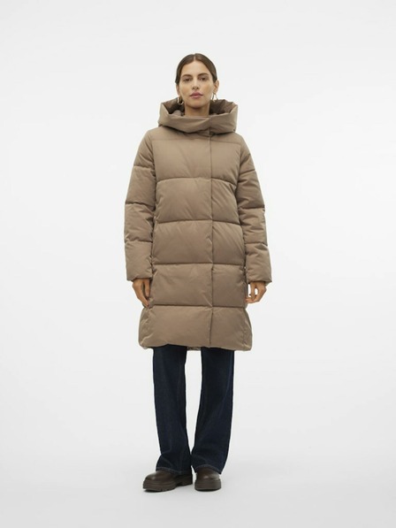 Vero Moda Hnedý dámsky prešívaný kabát Vero Moda Stella