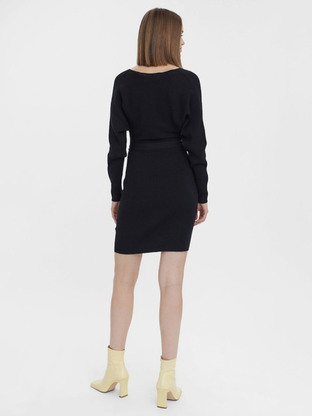 Vero Moda Čierne dámske svetrové šaty Vero Moda Hollyrem